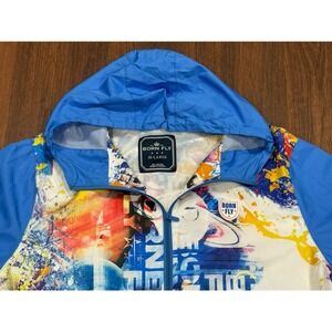 Vintage Born Fly Jacket Men's 2XL Hooded Space Wind Breaker Full Zip 90's Y2K